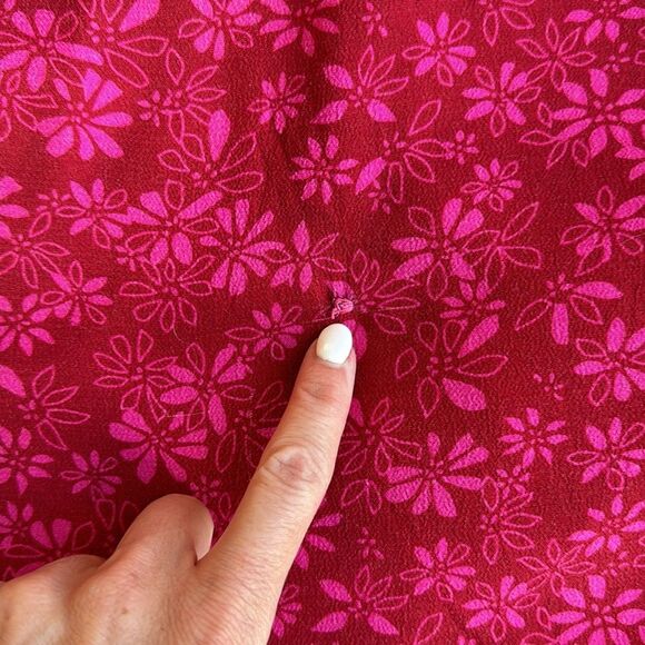 Free People Jessie Midi Dress Red Pink Ditsy Floral Print Viscose Boho Size XS - Picture 10 of 13